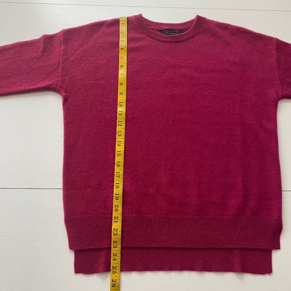 TAHARI 2 Ply Cashmere Red/Magenta Crew Neck Sweater Small - Picture 11 of 12